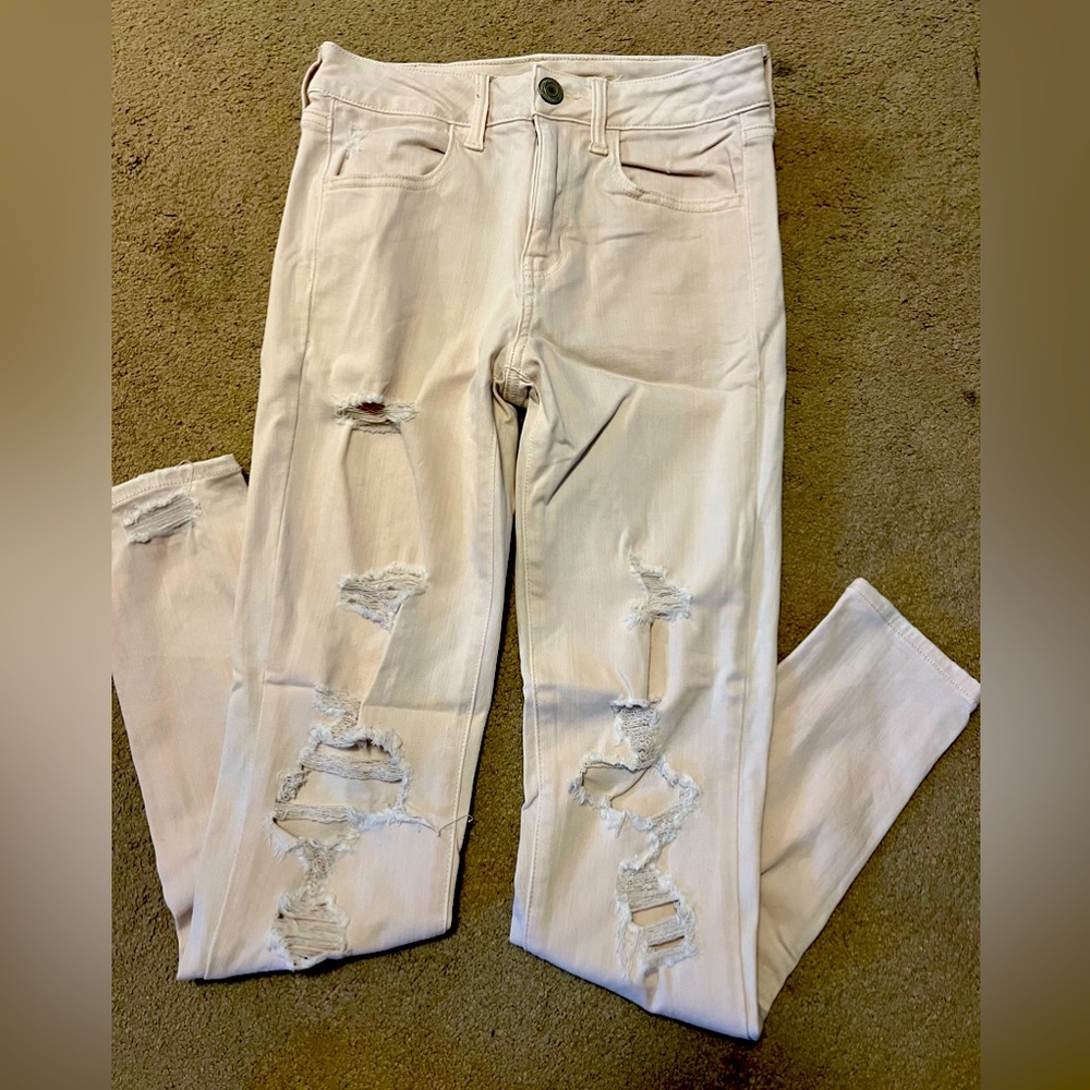 American Eagle Light Pink Hi Rise Jeggings